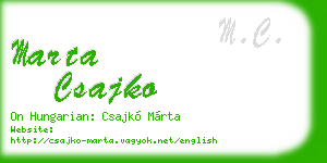 marta csajko business card