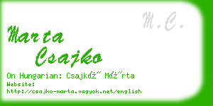 marta csajko business card